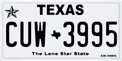 TX license plate CUW3995