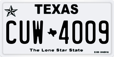 TX license plate CUW4009