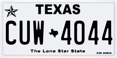 TX license plate CUW4044