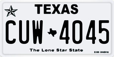 TX license plate CUW4045