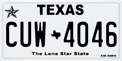 TX license plate CUW4046