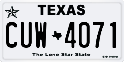 TX license plate CUW4071
