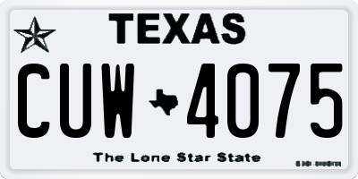 TX license plate CUW4075