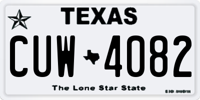 TX license plate CUW4082