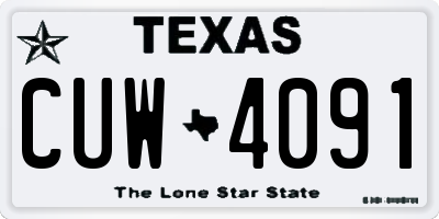 TX license plate CUW4091