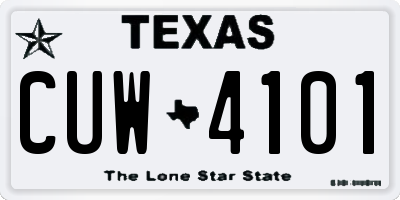 TX license plate CUW4101