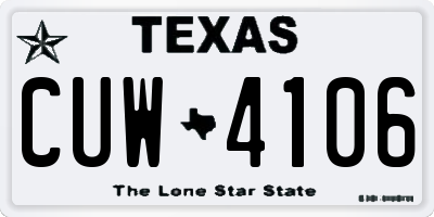 TX license plate CUW4106