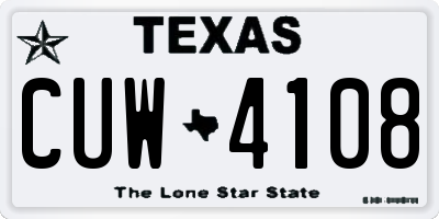 TX license plate CUW4108