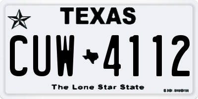 TX license plate CUW4112