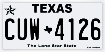 TX license plate CUW4126