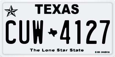 TX license plate CUW4127