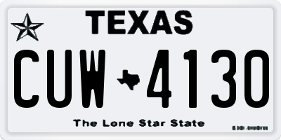 TX license plate CUW4130