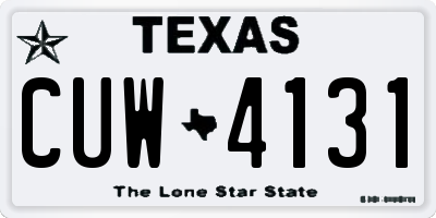 TX license plate CUW4131