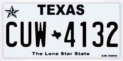 TX license plate CUW4132