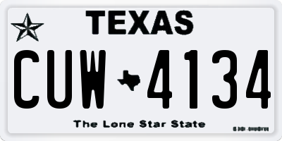 TX license plate CUW4134