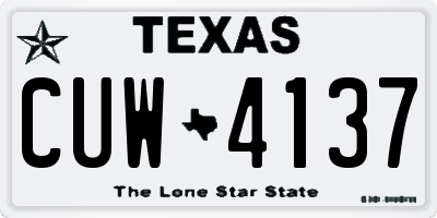 TX license plate CUW4137