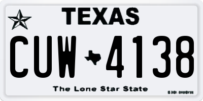 TX license plate CUW4138