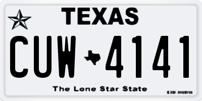 TX license plate CUW4141