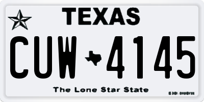 TX license plate CUW4145