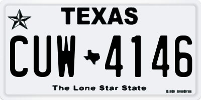TX license plate CUW4146