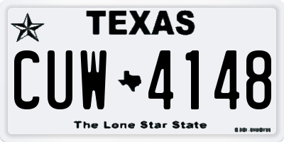 TX license plate CUW4148