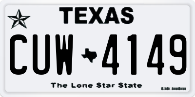 TX license plate CUW4149