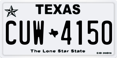 TX license plate CUW4150