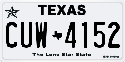 TX license plate CUW4152