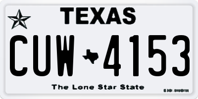 TX license plate CUW4153