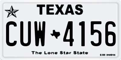 TX license plate CUW4156