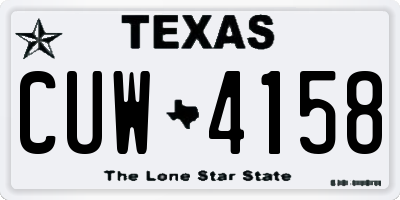 TX license plate CUW4158