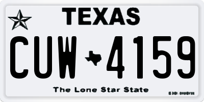 TX license plate CUW4159