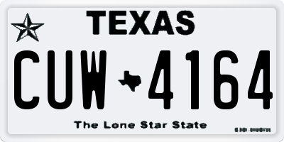 TX license plate CUW4164