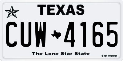 TX license plate CUW4165