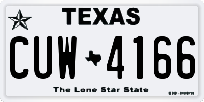 TX license plate CUW4166