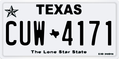 TX license plate CUW4171