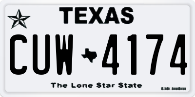 TX license plate CUW4174
