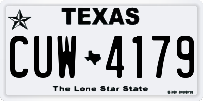 TX license plate CUW4179