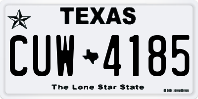 TX license plate CUW4185