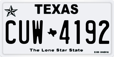 TX license plate CUW4192