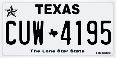 TX license plate CUW4195