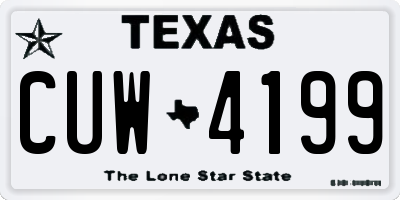 TX license plate CUW4199