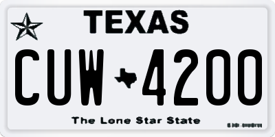 TX license plate CUW4200