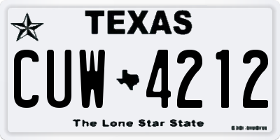 TX license plate CUW4212