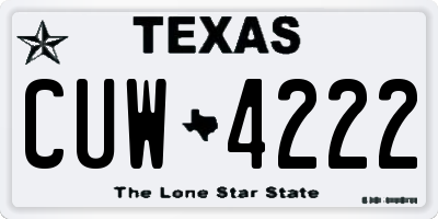 TX license plate CUW4222