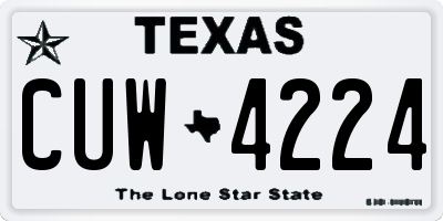 TX license plate CUW4224