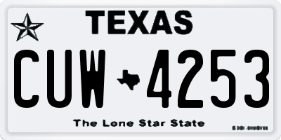 TX license plate CUW4253
