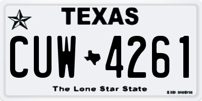 TX license plate CUW4261