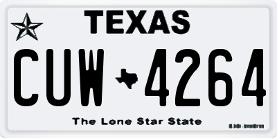 TX license plate CUW4264