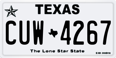 TX license plate CUW4267